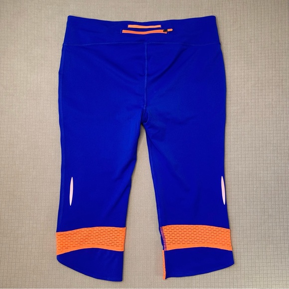 Under Armour Fly By Capri Leggins Womens Size XL Compression Blue Orange - Picture 2 of 12